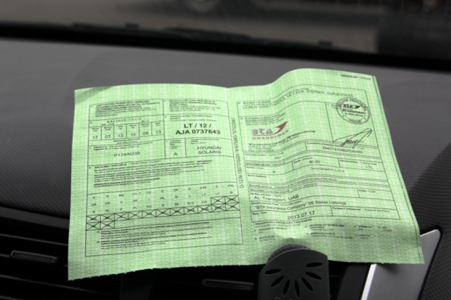 «зеленая карта»  для водителя 